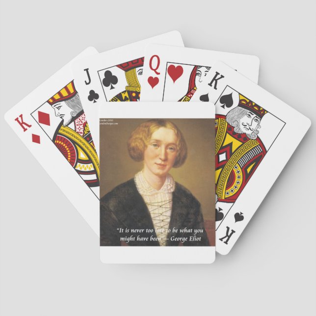 George Eliot "Aldrig alltför sent" citat Casinokort (Baksidan)