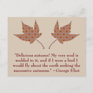 George Eliot Autumn Postcard Vykort