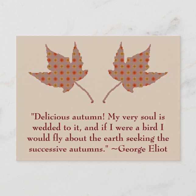 George Eliot Autumn Postcard Vykort (Framsida)