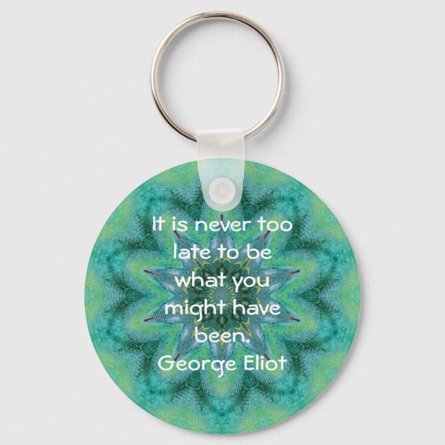 George Eliot Inspirational Motivational Quotation Nyckelring (Framsida)
