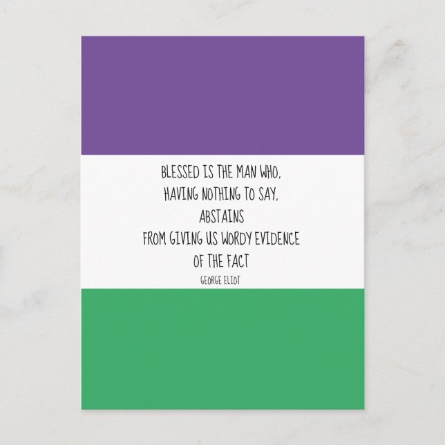 George Eliot Quote Postcard Vykort (Framsida)