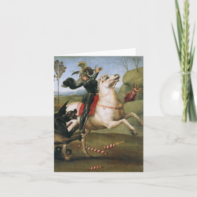 George Fighting Dragon Raphael Fine Art Kort (Framsida)
