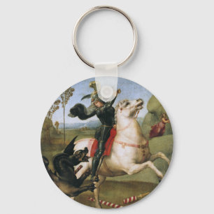 George Fighting Dragon Raphael Fine Art Nyckelring