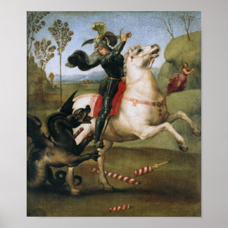 George Fighting Dragon, Raphael Fine Art Poster