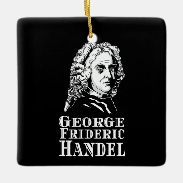 George Frideric Handel Porträtt Julgransprydnad Keramik (Framsida)