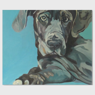 George great dane som slår in papper presentpapper