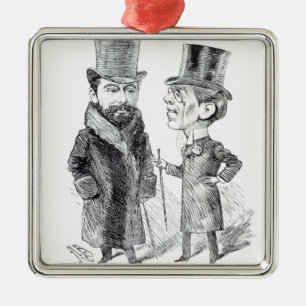 George Grossmith Jnr. och Richard D'Oyly Carte Julgransprydnad Metall
