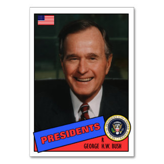George H.W. Bush Baseball Card Bordsnummer
