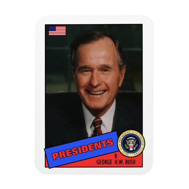 George H.W. Bush Baseball Card Magnet (Vertikal)