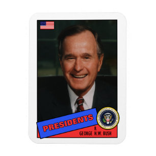 George H.W. Bush Basebollkort Magnet