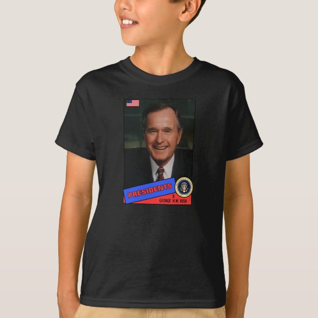 George H.W. Bush Basebollkort Tee Shirt (Framsida)