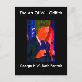 GEORGE H. W. BUSH PORTRÄTT POSTCARD VYKORT
