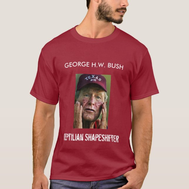 George H.W. Bush - Reptilian Shapeshifter T-shirt (Framsida)