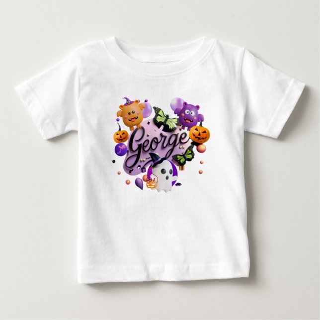 "George" Halloween söt baby T-shirt (Framsida)