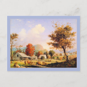 George Henry Durrie Rustic Cider Pressing Autumn Vykort