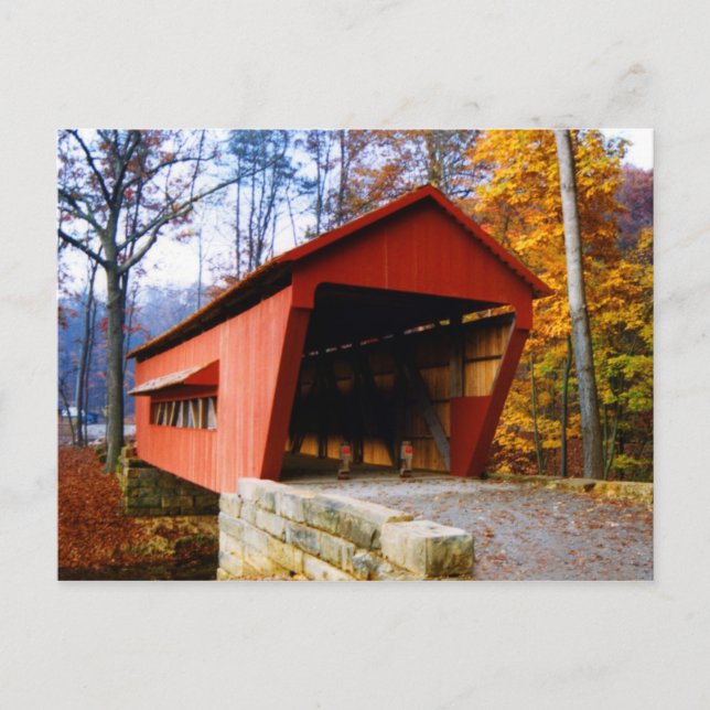 George Hutchins Covered Bridge Postcard Vykort (Framsida)