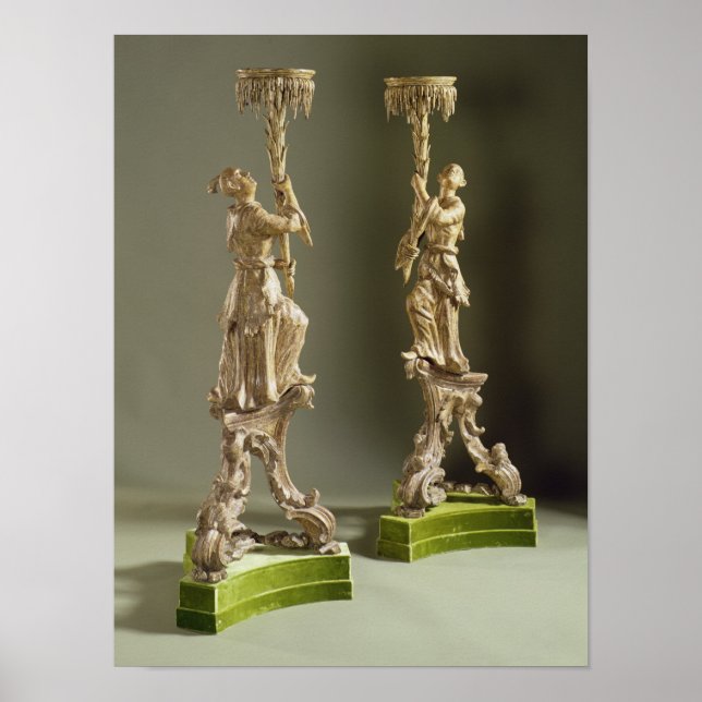 George II chinoiserie torcheres, 1750 Poster (Framsidan)