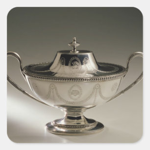 George III Sauce tureen och lock Fyrkantigt Klistermärke