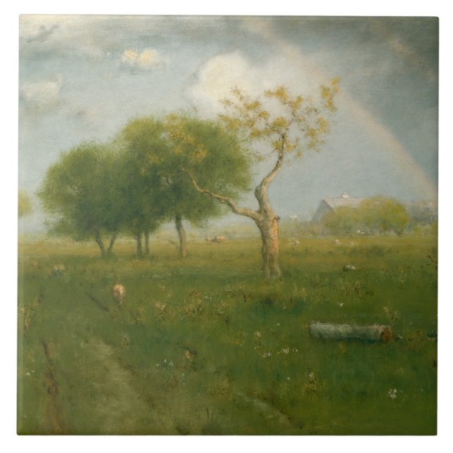 George Inness - efter en sommardusch Kakelplatta (Framsidan)