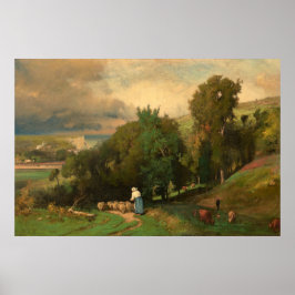 George Inness Fine Art Poster vid Étretat