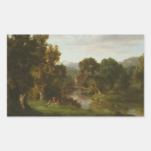 George Inness - Gamla Mill Rektangulärt Klistermärke