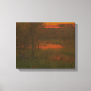 George Inness - liggande, Sunset Canvastryck