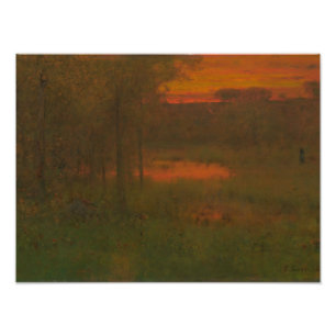 George Inness - liggande, Sunset Fototryck