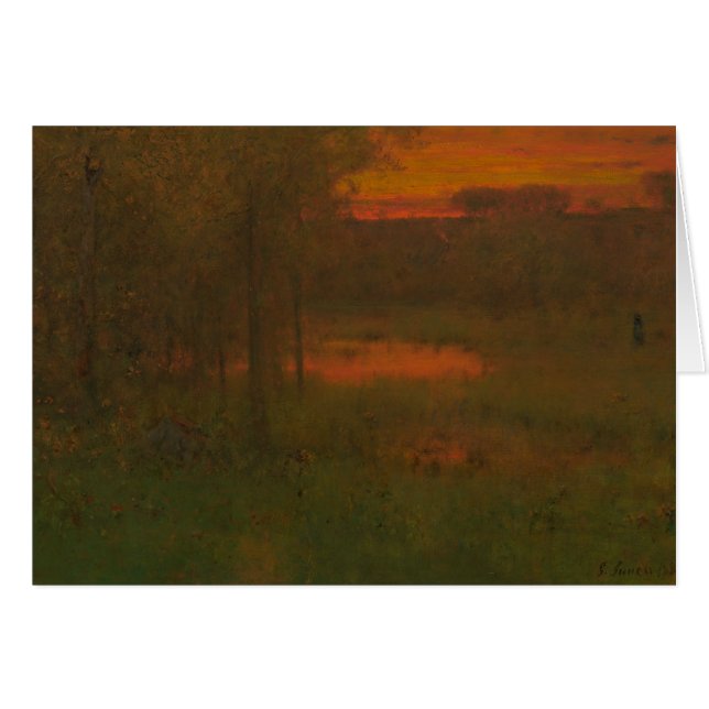 George Inness - liggande, Sunset Hälsningskort (Framsidan Horizontal)