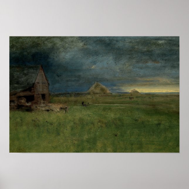 George Inness - The Lonely Farm, Nantucket Poster (Framsidan)