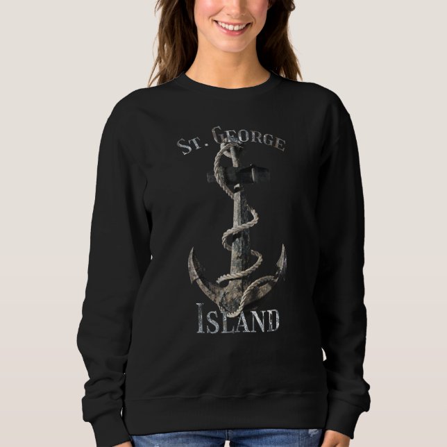 George Island Florida Vacation Nautical Anchor Sai T Shirt (Framsida)