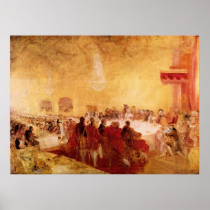 George IV vid banquet i Edinburgh av Joseph Turner Poster