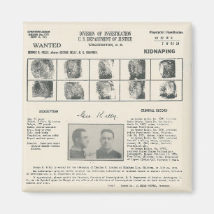 george kelly fbi affischmagnet magnet