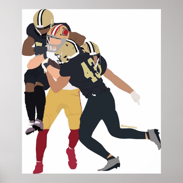 George Kittle mot Saints Game Winning Play Minimal Poster (Framsidan)