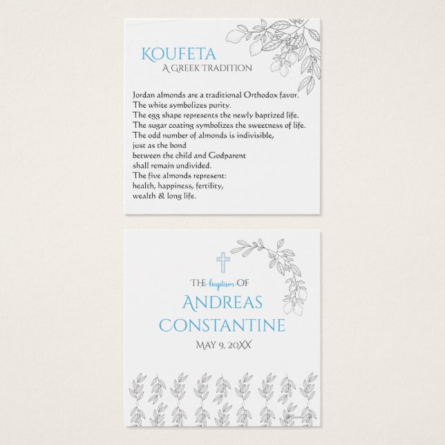 George Koufeta Card Fyrkantigt Visitkort (Framsida & baksida)