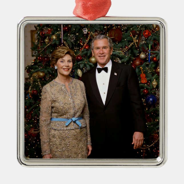 George & Laura Bush White House Julgransprydnad Metall (Framsidan)