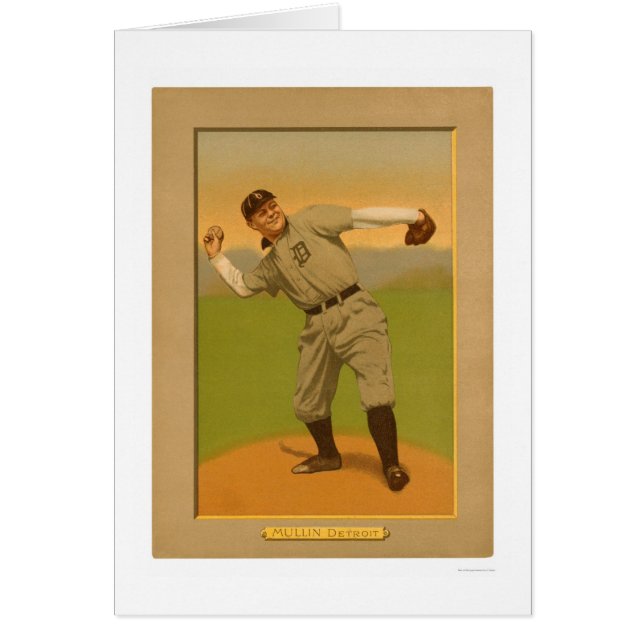 George Mullin tigerbaseball 1911 Hälsningskort (Framsidan)