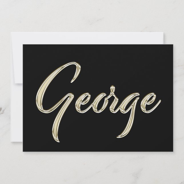 George Name white gold Handwriting Karte Kort (Framsida)