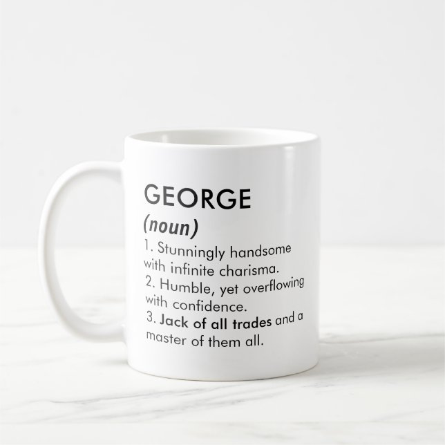 George namn, Redigerbart namn, Anpassat namn Kaffemugg (Vänster)