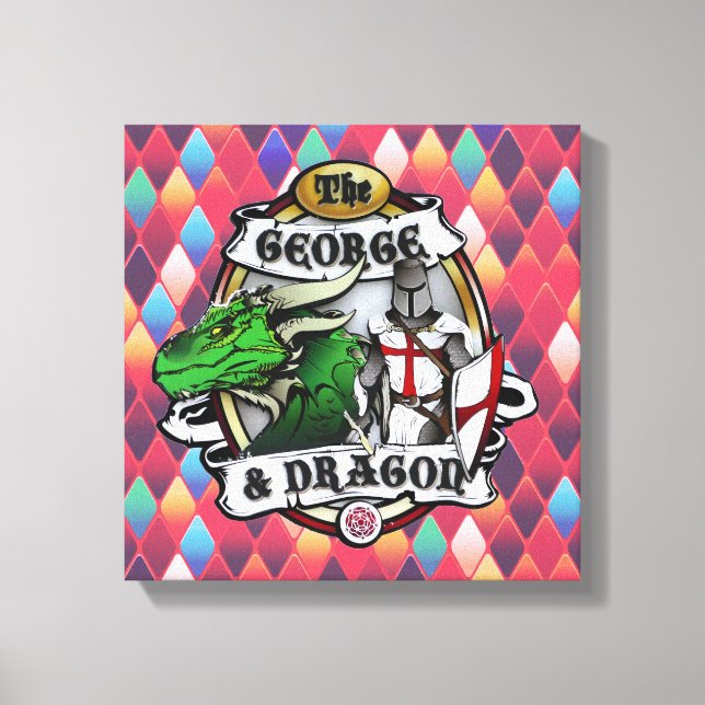 George och Dragon Wrapped Canvas (Framsida)
