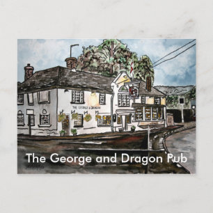 George och Dron pub restaurang England art, T... Vykort