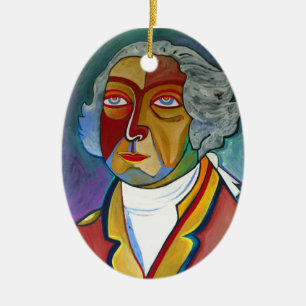 George och Martha Washington Julgransprydnad Keramik