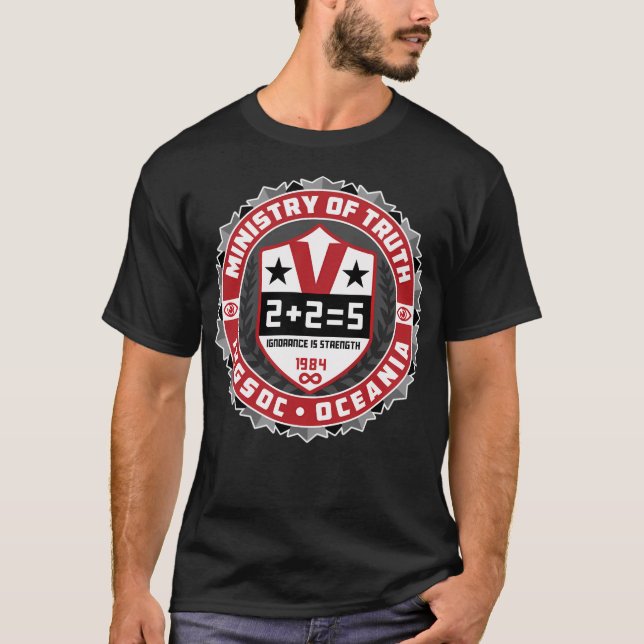 George Orwell 1984 Dystopia Mission of Truth T Shirt (Framsida)