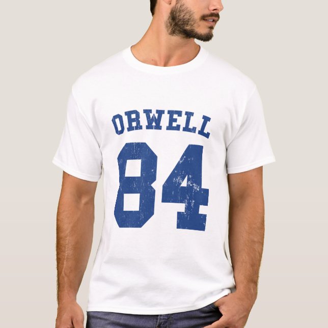 George Orwell 84 1984 jersey T Shirt (Framsida)