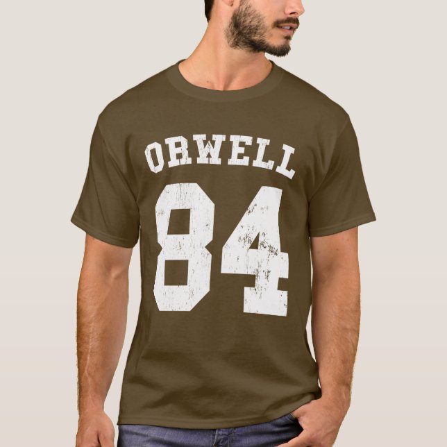 George Orwell 84 1984 jersey Tee (Framsida)