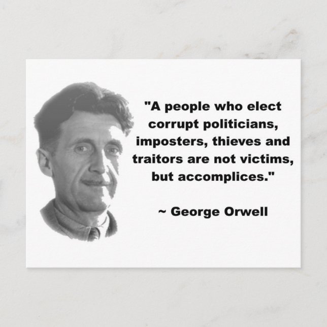George Orwell-citat Vykort (Framsida)