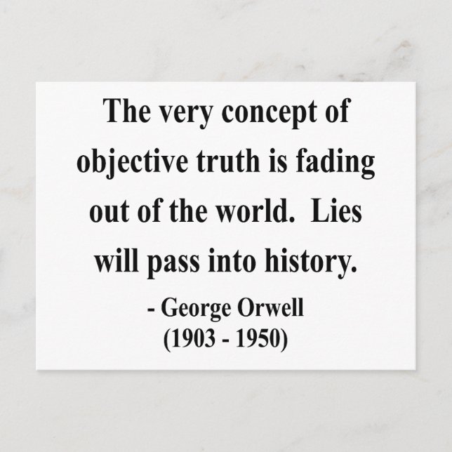 George Orwell Quote 7a Vykort (Framsida)