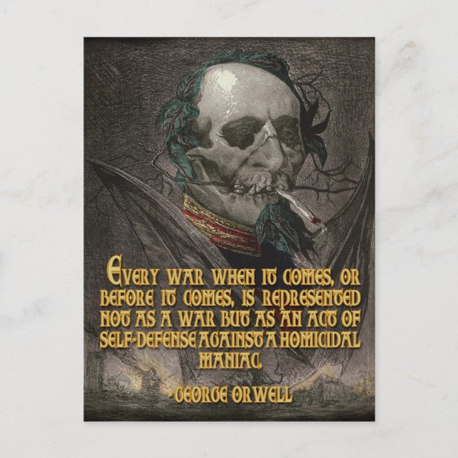 George Orwell Quote om Wartime Propaganda Vykort (Framsida)