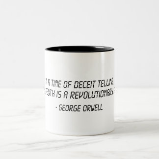 George Orwell Quote Två-Tonad Mugg