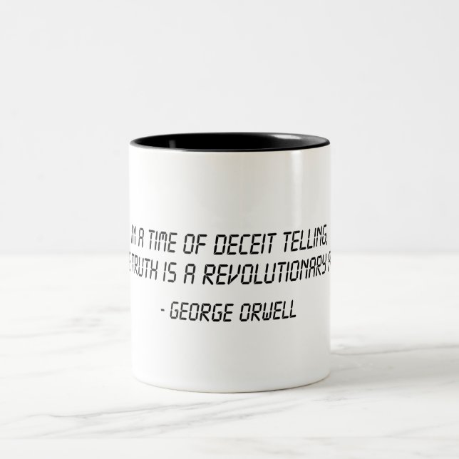 George Orwell Quote Två-Tonad Mugg (Center)