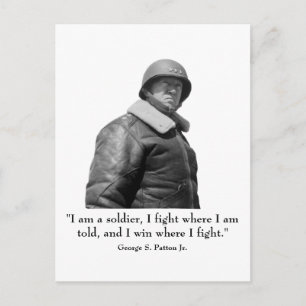 George Patton och Quote Vykort